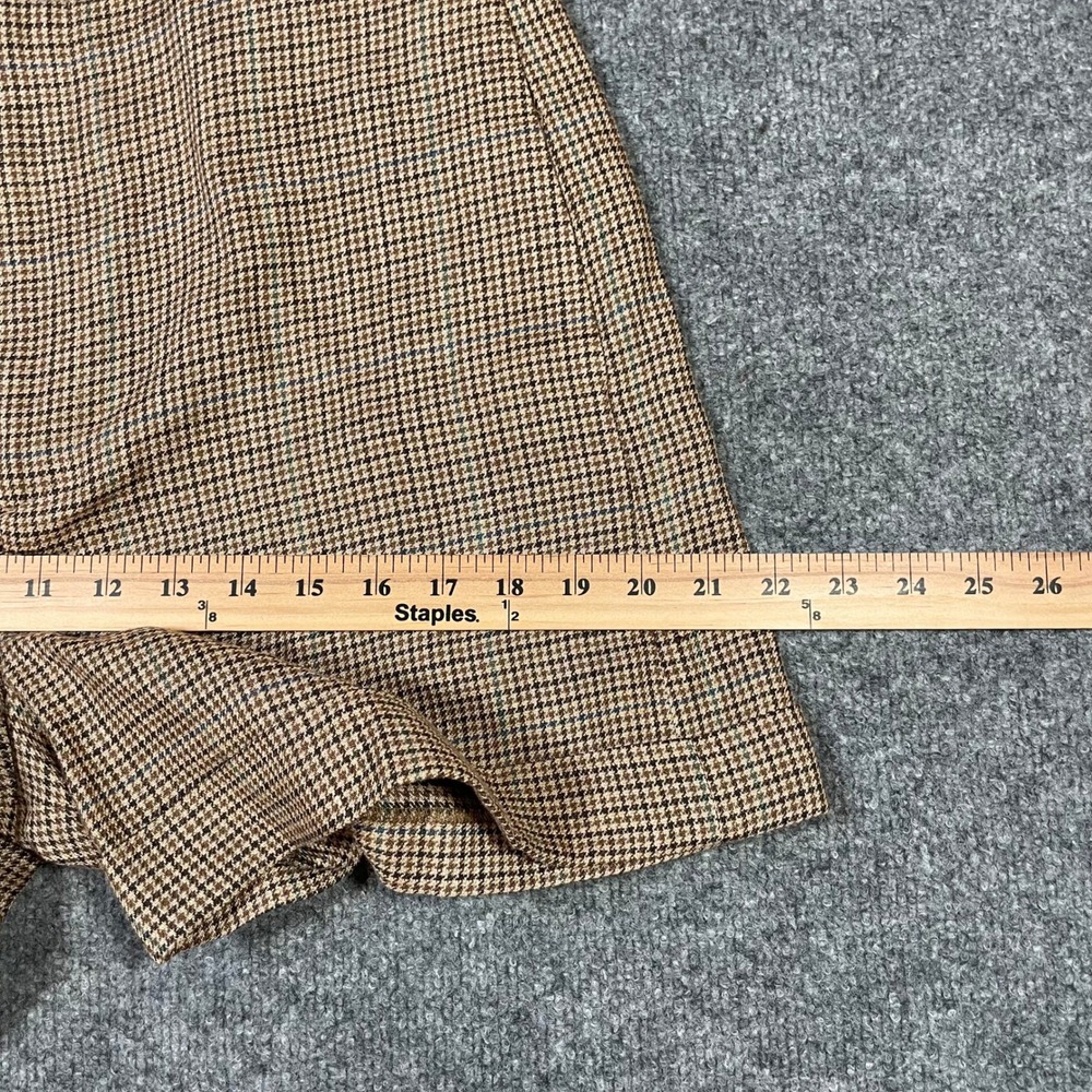 Polo Ralph Lauren Shorts Womens 6 Brown Houndstooth Linen Silk High Rise Cuffed - Picture 5 of 9